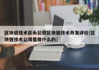 区块链技术巨头公司区块链技术开发评价[区块链技术公司是做什么的]